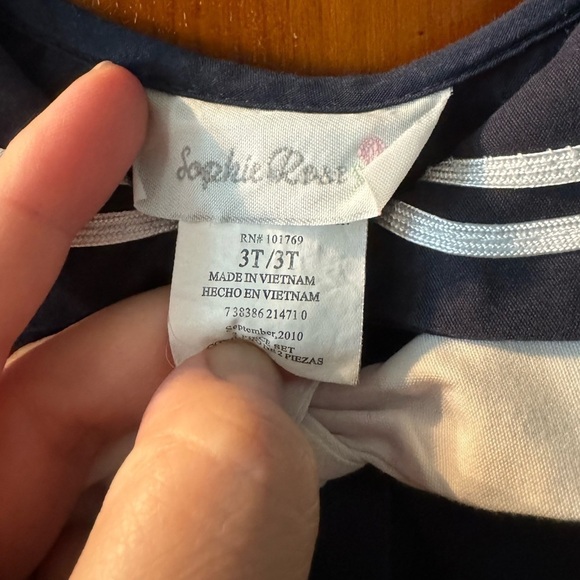 Little Girls Sailor Dress Size 3T Nautical Button Down - Picture 6 of 8